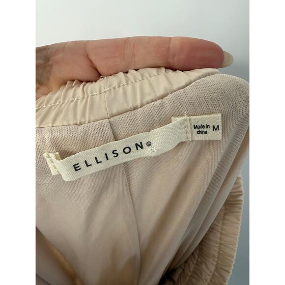 Ellison Sequin Jogger Pants in Champagne Beige Size M Holidays Glam - Picture 4 of 9
